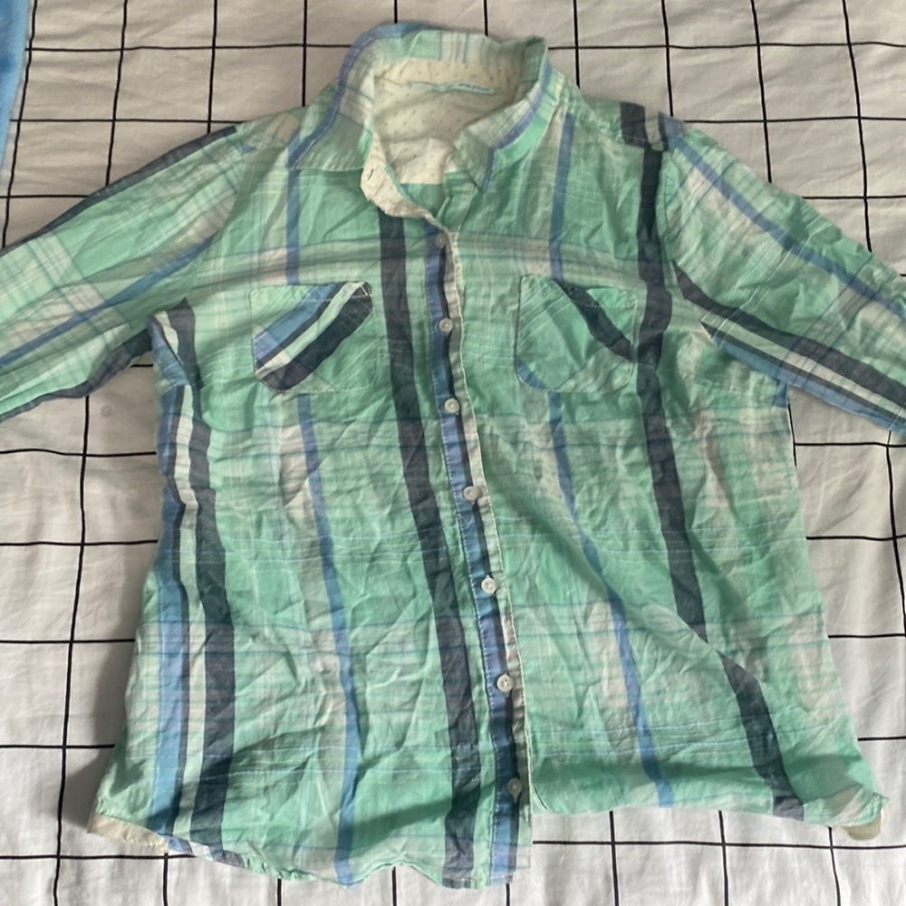 Plaid long sleeve button-up.